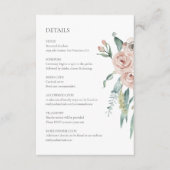 D'accompagnement Carte d'information de mariage Rose Rose Pâle (Devant)