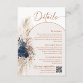 D'accompagnement Carte d'information de mariage rustique bohème ble (Devant)