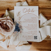 D'accompagnement Carte d'information de mariage rustique bohème ble