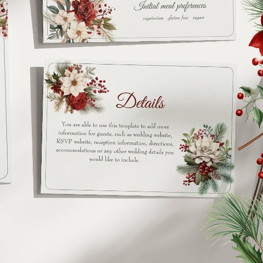 D'accompagnement Carte d'information de mariage rustique d'hiver