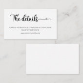 D'accompagnement Carte d'information de mariage simple avec site we (Devant / Derrière)