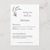 D'accompagnement Carte d'information de mariage simple lavande (Devant)