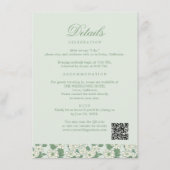 D'accompagnement Carte d'information de mariage Vert Sauge (Devant)