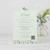 D'accompagnement Carte d'information de mariage Vert Sauge (Debout devant)