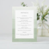 D'accompagnement Carte d'information de mariage verte moderne inclu (Debout devant)