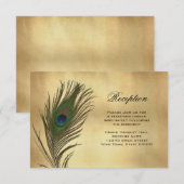 D'accompagnement Carte d'information de réception à plumes de paon  (Devant / Derrière)