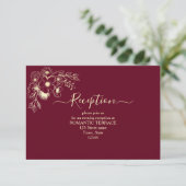 D'accompagnement Carte d'information de réception de mariage en or  (Debout devant)