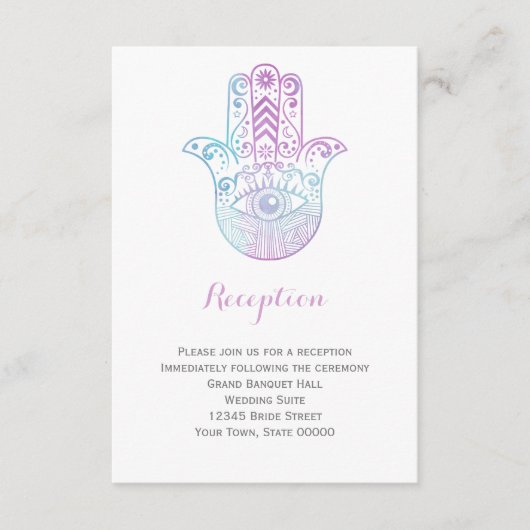 D'accompagnement Carte d'information de réception de mariage main H (Devant)