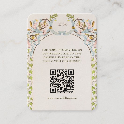D'accompagnement Carte d'information de site web de mariage avec co (Devant)