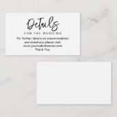 D'accompagnement Carte d'information de site web de mariage Elegant (Devant / Derrière)