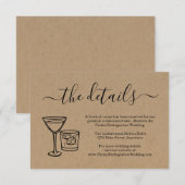 D'accompagnement Carte d'information de toast de cocktail (Devant / Derrière)