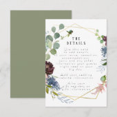 D'accompagnement carte d'information des détails des mariages flora (Devant / Derrière)
