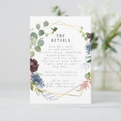 D'accompagnement carte d'information des détails des mariages flora (Debout devant)