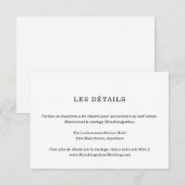 D'accompagnement Carte d'information / détails en français (Devant / Derrière)