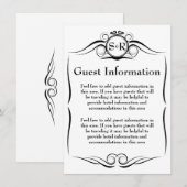 D'accompagnement Carte d'information d'invité Monogram élégant (Devant / Derrière)