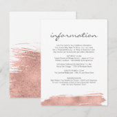 D'accompagnement Carte d'information du Bat mitzvah rose Gold (Devant / Derrière)