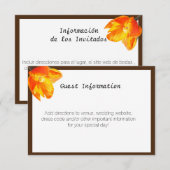 D'accompagnement Carte d'information du Mariage bilingue Tulip (Devant / Derrière)