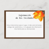 D'accompagnement Carte d'information du Mariage bilingue Tulip (Dos)