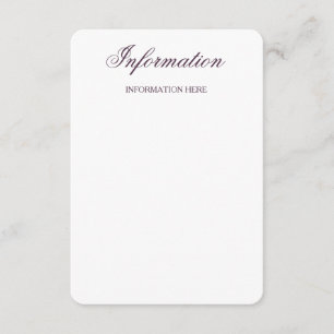 D'accompagnement Carte d'information du Mariage Classy Purple Check
