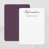 D'accompagnement Carte d'information du Mariage Classy Purple Check (Devant / Derrière)