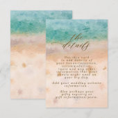 D'accompagnement carte d'information du mariage de la scène de plag (Devant / Derrière)