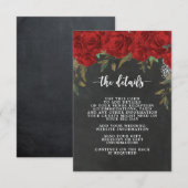 D'accompagnement carte d'information du mariage de roses rouges (Devant / Derrière)