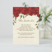 D'accompagnement carte d'information du mariage de roses rouges (Debout devant)