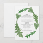 D'accompagnement Carte d'information du Mariage du feuillage d'aqua (Devant / Derrière)