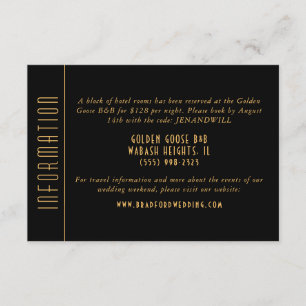 D'accompagnement Carte d'information du Mariage du ventilateur Gold