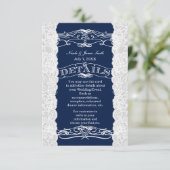 D'accompagnement Carte d'information du Mariage en dentelle bleue e (Debout devant)