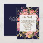 D'accompagnement carte d'information du mariage floral fleur sauvag (Devant / Derrière)