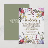 D'accompagnement carte d'information du mariage floral fleur sauvag (Devant / Derrière)