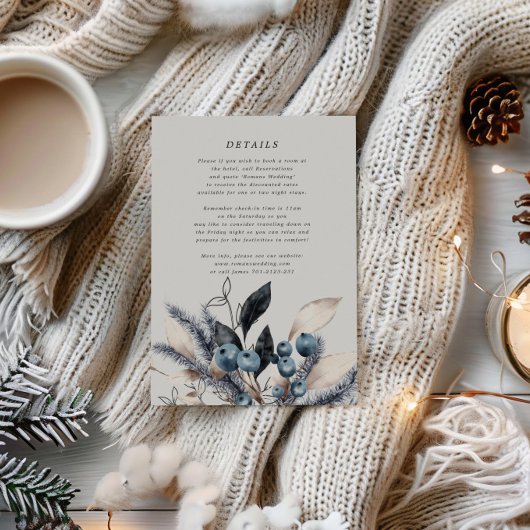 D'accompagnement Carte d'information du Mariage floral hivernal giv