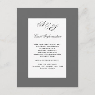 D'accompagnement Carte d'information du Mariage Monogramme classiqu