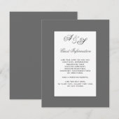 D'accompagnement Carte d'information du Mariage Monogramme classiqu (Devant / Derrière)