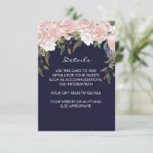 D'accompagnement carte d'information du mariage rose marine (Debout devant)