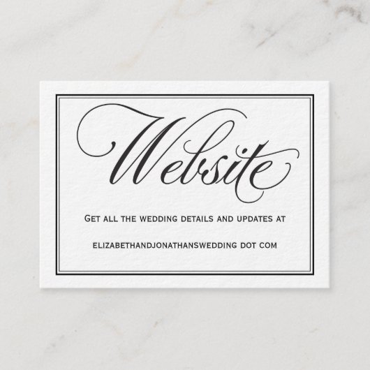 D'accompagnement Carte d'information du site Web du Mariage Chic Ca (Devant)