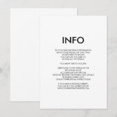 D'accompagnement Carte d'information et de détails minimaux pour le (Devant / Derrière)