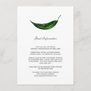 D'accompagnement Carte d'information Feuille Gras / Vert foncé