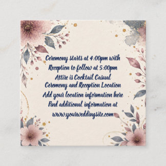 D'accompagnement Carte d'information florale aquarelle