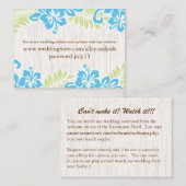 D'accompagnement Carte d'information Hawaï tropical Turquoise (Devant / Derrière)