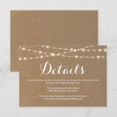 D'accompagnement Carte d'information | Kraft Rustique (Devant / Derrière)