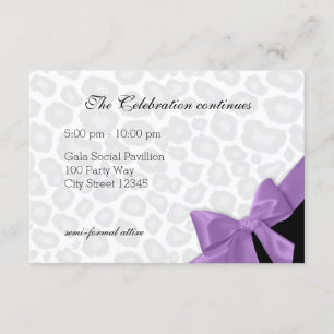 D'accompagnement Carte d'information Leopard Spots et Purple Ribbon