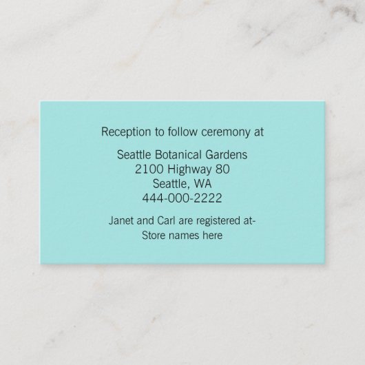 D'accompagnement Carte d'information Mariage Aqua Chevron moderne (Devant)