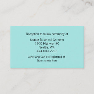 D'accompagnement Carte d'information Mariage Aqua Chevron moderne
