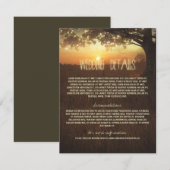 D'accompagnement Carte d'information Mariage arborescente avec voya (Devant / Derrière)