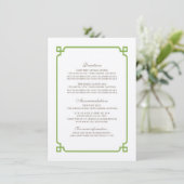 D'accompagnement Carte d'information Mariage chic Green Deco (Debout devant)