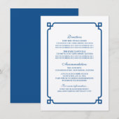 D'accompagnement Carte d'information Mariage chic Lapis Blue Deco (Devant / Derrière)