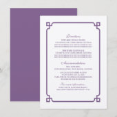 D'accompagnement Carte d'information Mariage chic Purple Deco (Devant / Derrière)