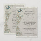 D'accompagnement Carte d'information Mariage damassé Rustic Turquoi (Devant / Derrière)